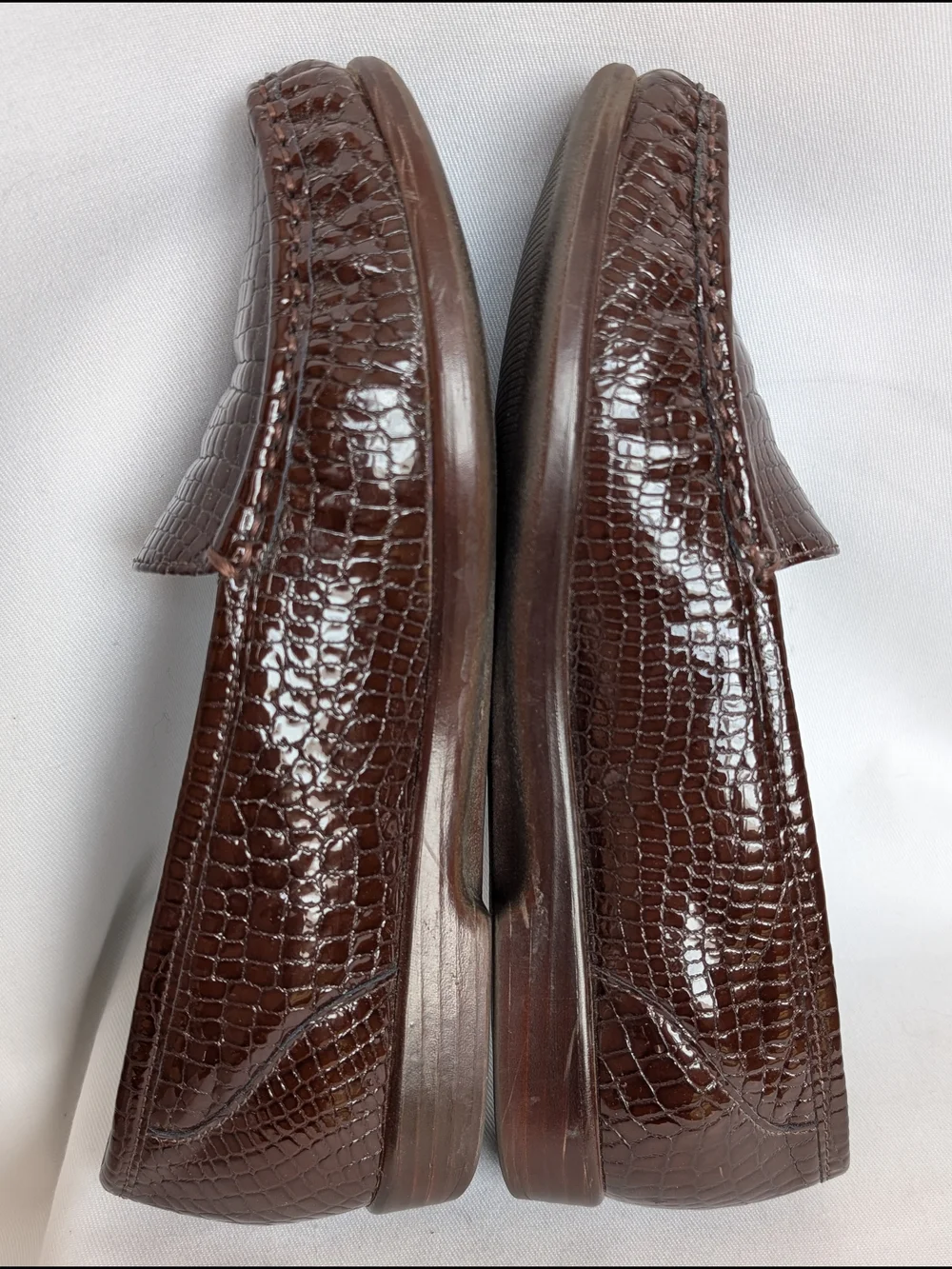 SAS Tripad Comfort Women's Loafers Size 9M Brown Crocodile Print Patent Leather